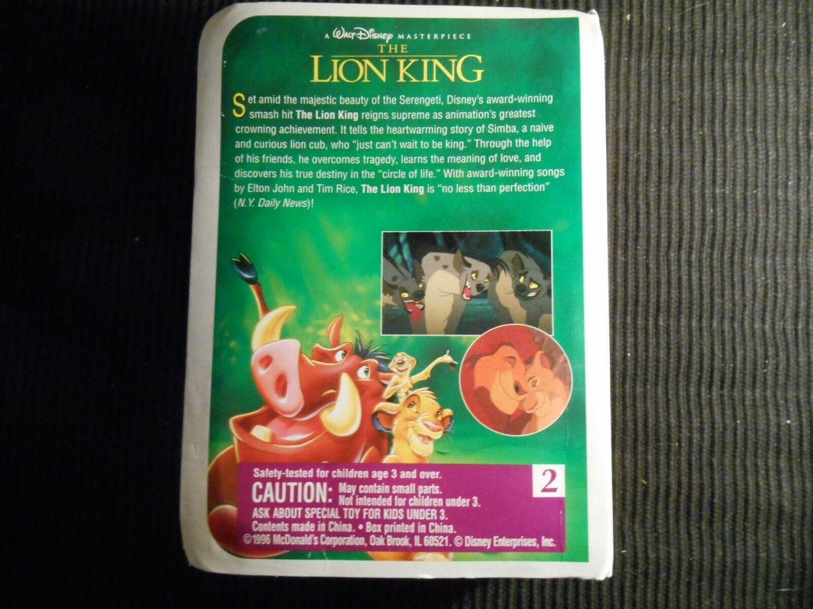 mcdonalds happy meal toys disney vhs