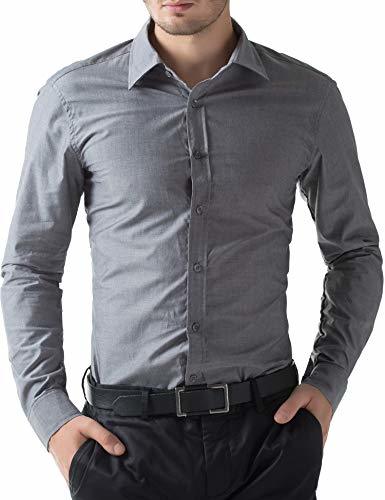 PJ PAUL JONES Teens Long Sleeve Button-Down Shirts 2XL, Grey 52-2 ...
