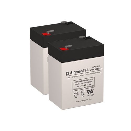 3FM4.5 6 Volt 4.5 AmpH SLA Replacement Battery with F1 Terminal 2 Pack ...