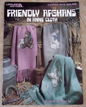 Cross Stitch Leisure Arts FRIENDLY AFGHANS in ANNE CLOTH -Bear Goose Rab... - $6.00