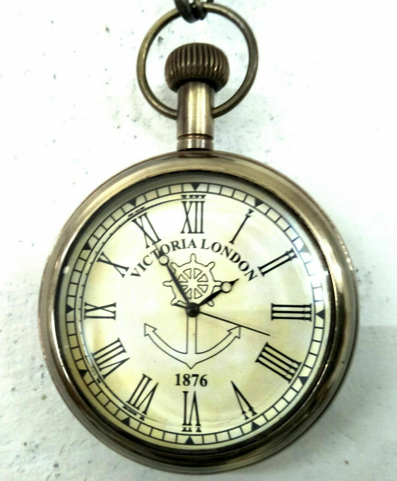 Pocket Watch Nautical Vintage Brass Antique Finish Watch With Chain