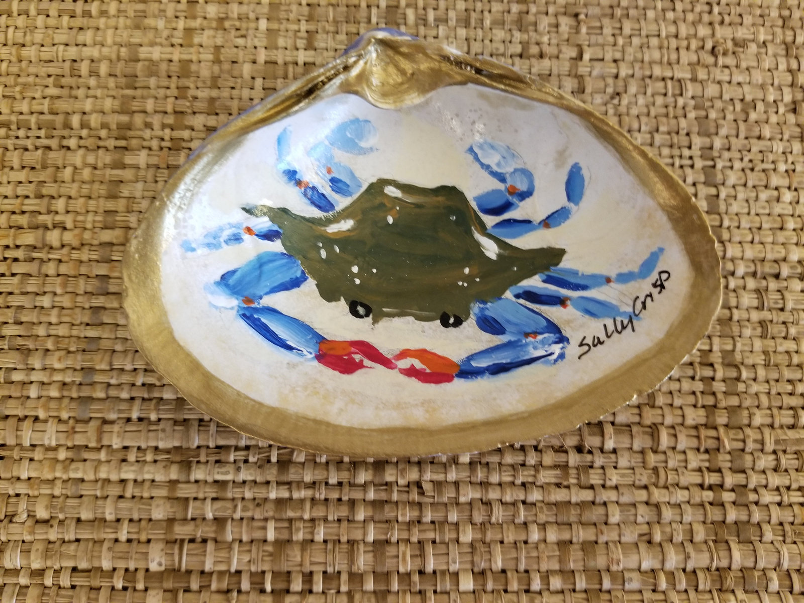 Painted Shell Art, Steamed Crabs, Chesapeake Bay Blue Crab, Coastal