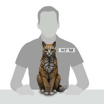 Edge Sculpture Sitting Cat Statue 15" High Tabby Orange Cat Pet Feline 6008140 image 4