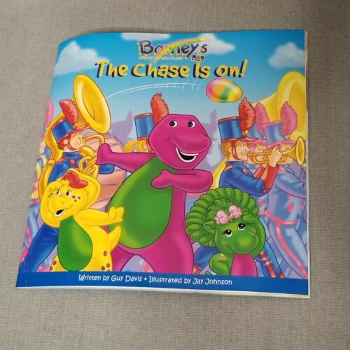 Barney Vintage Plush Purple Dinosaur Twinken And Book The Chase Is On 