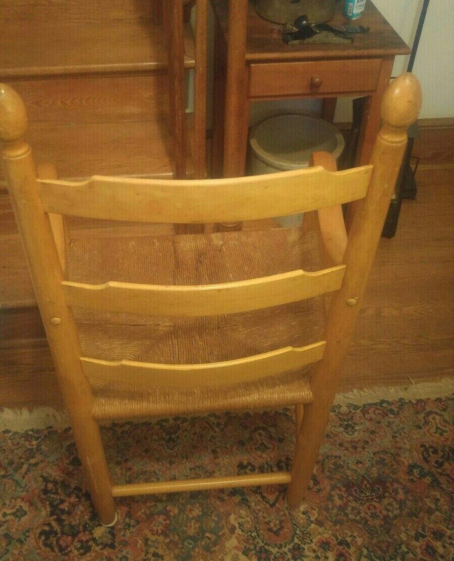 Cane Bottom Ladder Back Table Kitchen Dinner Table Captain Chair With