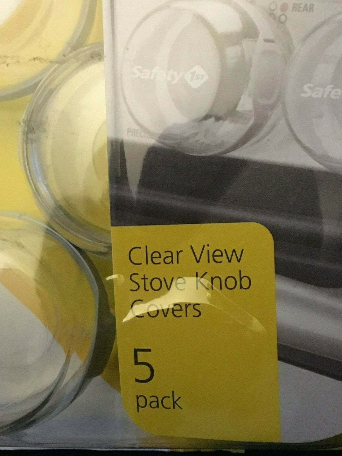 Safety 1st Clear View Stove Knob Covers 5 Pack *NEW, TORN PACKAGE* aa1