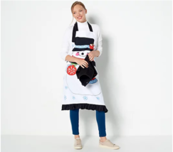 Temp-tations Holiday Character Apron w/ Detachable Cotton Towel (Snowman... - $19.79