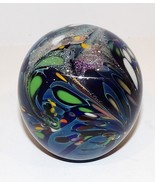 EXQUISITE SIGNED JIM KARG ART GLASS DICHROIC BEAUTIFULLY COLORED 3&quot; PAPE... - $153.44