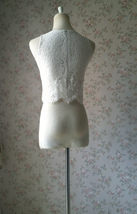 White Sleeveless Lace Tank Tops Bridesmaid Lace Top Crop Top Plus Size Lace Top image 7