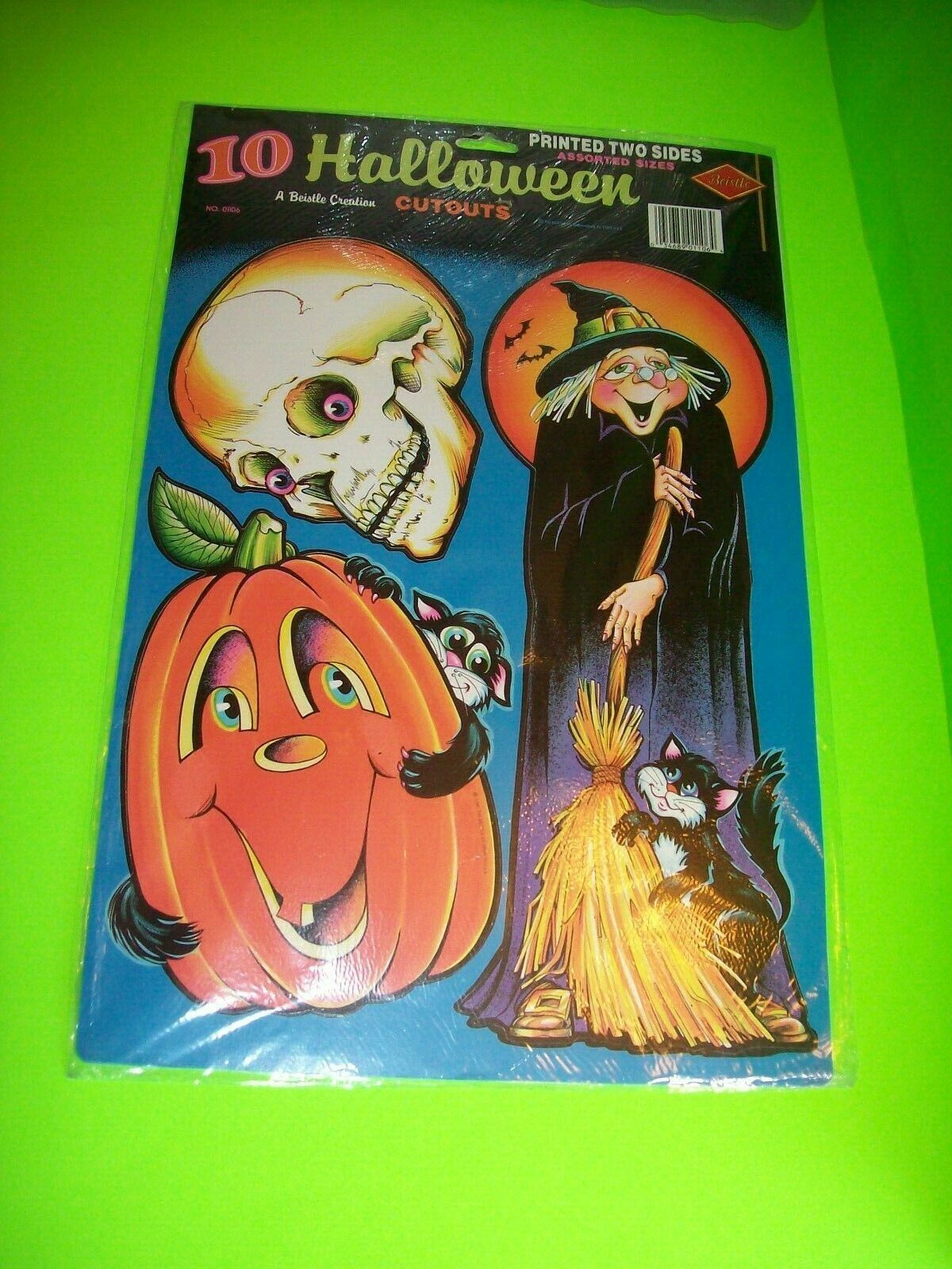 Beistle Vintage Halloween Diecut Decorations SEALED 1981 Set of 10