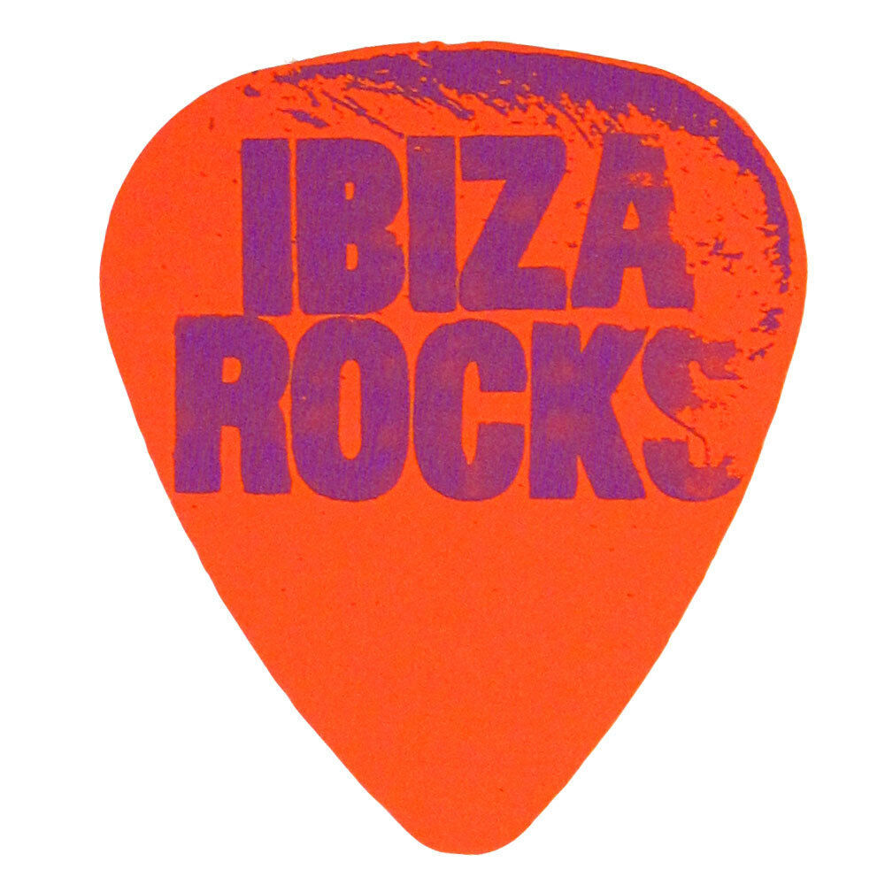 OFFICIAL Ibiza Rocks Club Sticker New Wave Uber Rock Slogan Bumper Pink Orange
