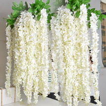 Hanging flowers 5pcs for outdoor wedding ceremony decor silk wisteria vine wedding arch thumb200