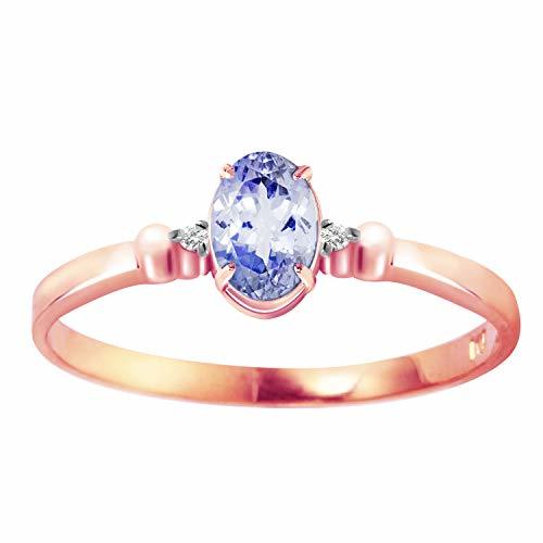 Galaxy Gold GG 14k Rose Gold Ring with Natural Diamonds and Tanzanite - Size 6