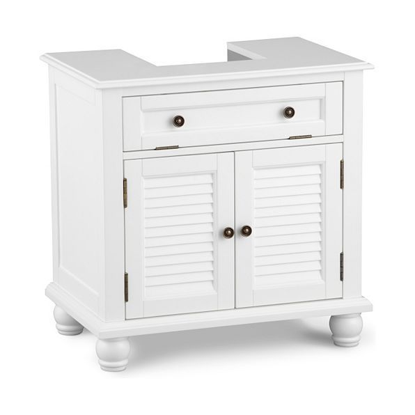 White Louvered Under The Pedestal Sink And 50 Similar Items 4031