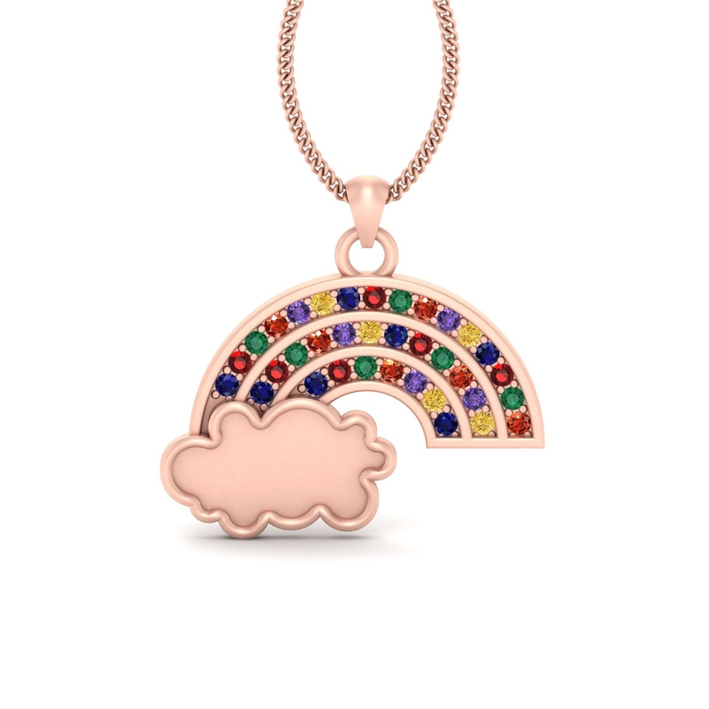 LGBTQ Pride Rainbow Pendant Necklace Cloud Rainbow Lesbian Necklace LGBT Jewelry