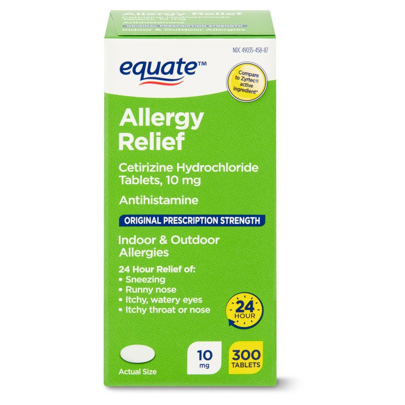 Equate Cetirizine Allergy Relief Tablets, 10 mg, 300 Count..+ - Allergy ...