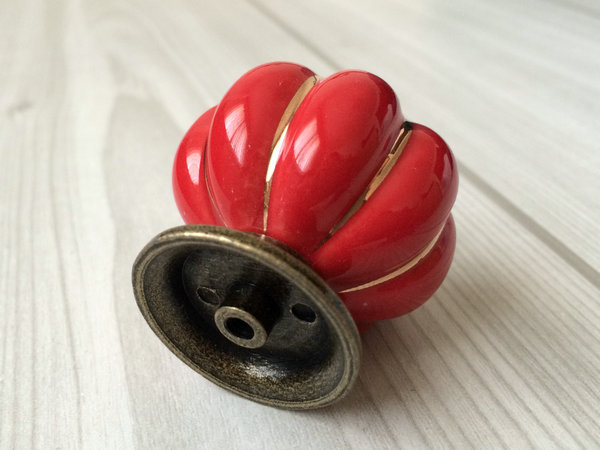 Red Kitchen Cabinet Knobs Pulls Handles Ceramic Dresser Knob Drawer ...