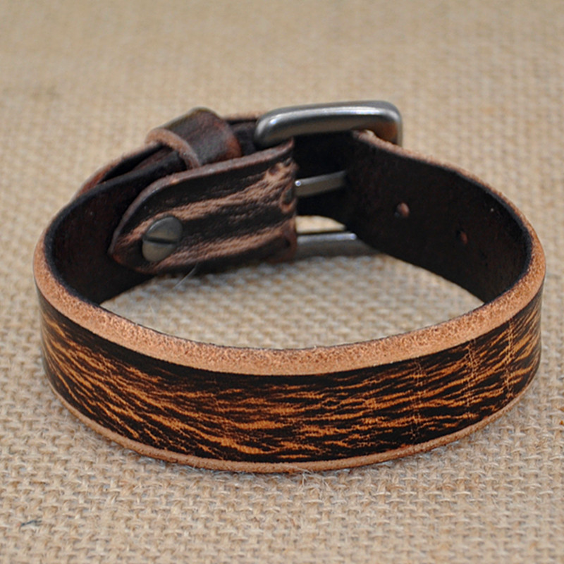 genuine leather bracelet wristband alloy buckle bracelet straps