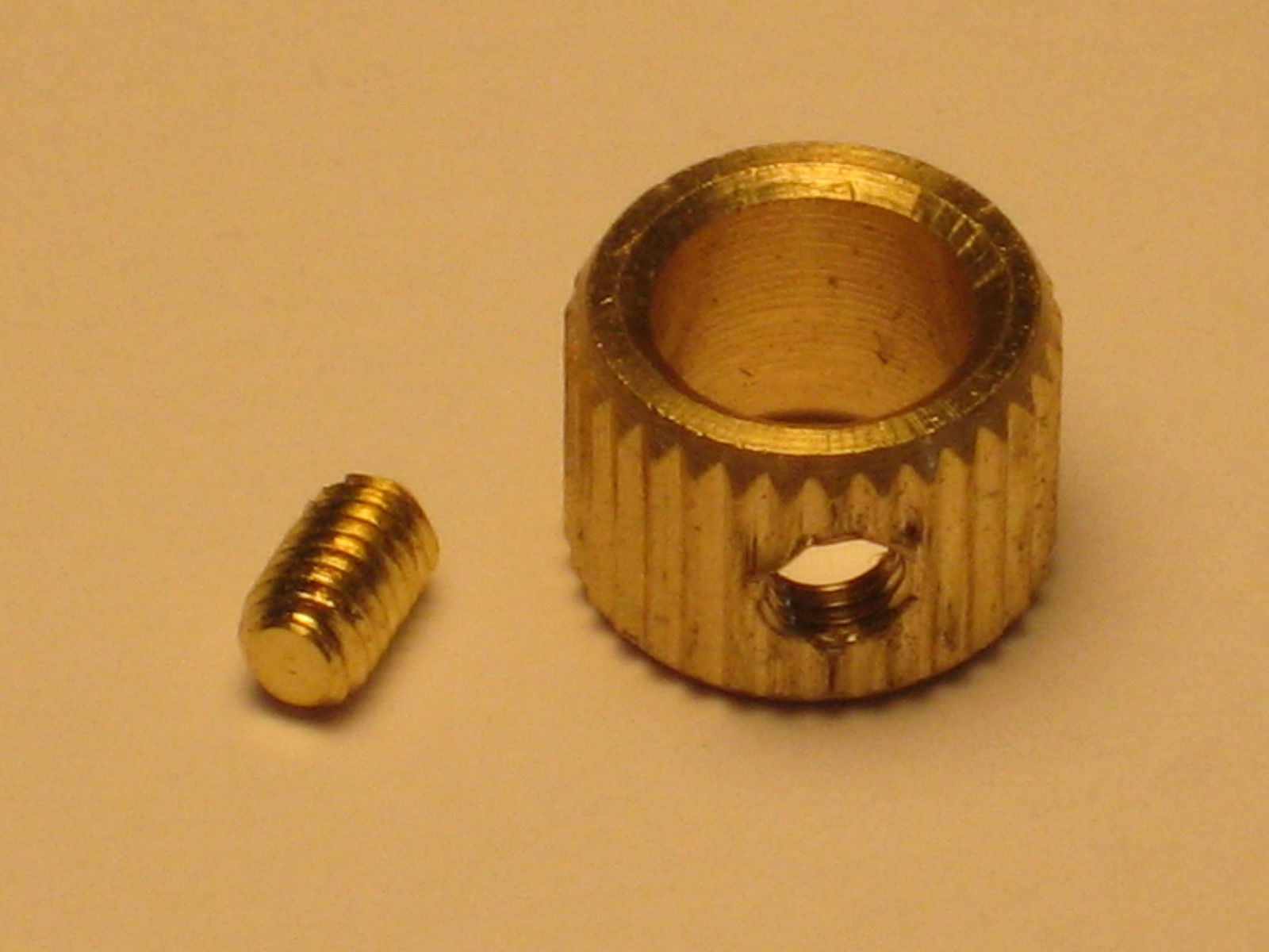 Brass Knob Inserts with Brass Set Screw, Set of Four Parts & Repair