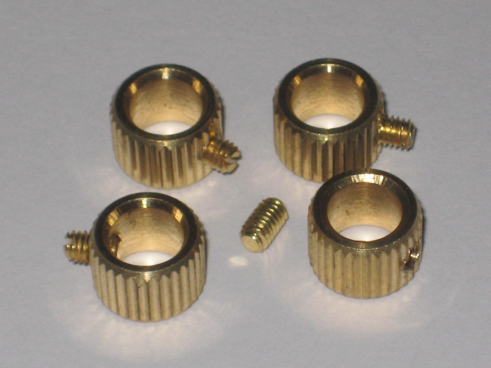 Brass Knob Inserts with Brass Set Screw, Set of Four Parts & Repair
