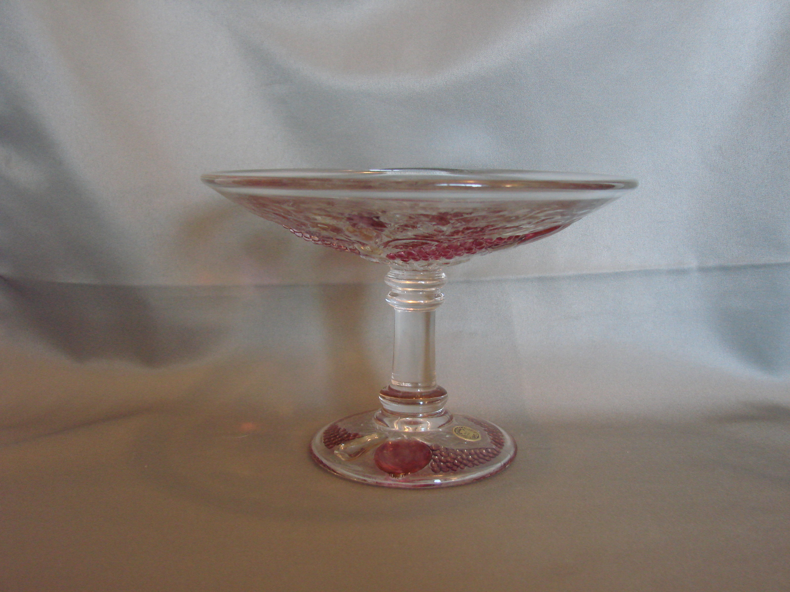 Primary image for Westmoreland Glass "Della Robbia" Flashed Pattern Footed Mint compote