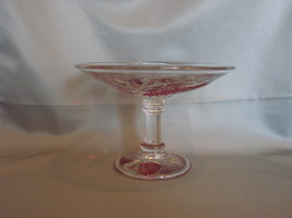 Westmoreland Glass &quot;Della Robbia&quot; Flashed Pattern Footed Mint compote - £16.46 GBP
