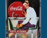 Retro Imitation Vintage Metal Antique Sign Girl Drinking Coca-Cola Soda ...