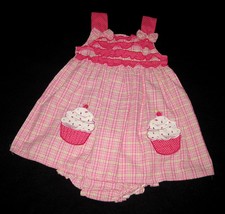 GIRLS 24 MONTHS - Youngland Pink Seersucker Ruffles &amp; Cupcakes DRESS &amp; P... - $20.00