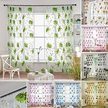 Home Decor Floral Tulle Window Door Curtains Drape Panel Sheer Scarf Valances Tk - $22.77