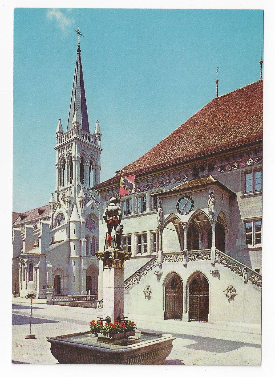Primary image for Berne Switzerland Town Hall Venner Fountain Rathaus Vintage Postcard 4X6