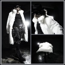Mens Long Luxurious Thick Black or Thick White Mink Faux Fur Trench Coat