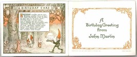 1915 birthday card signed Carlson Elves Martin&#39;s Book magazine vintage - $12.00