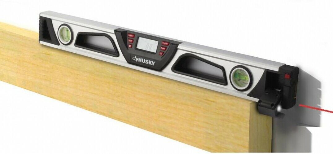 Husky Digital Laser Level Bar 24 in. LED Display AAA Battery Compatible