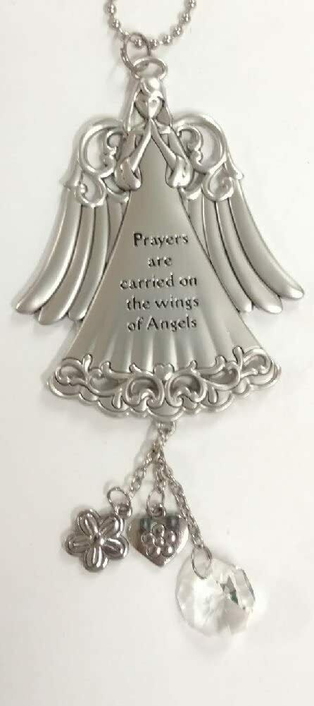 Prayers Are Carried on the Wings of Angels Zinc Car Charm