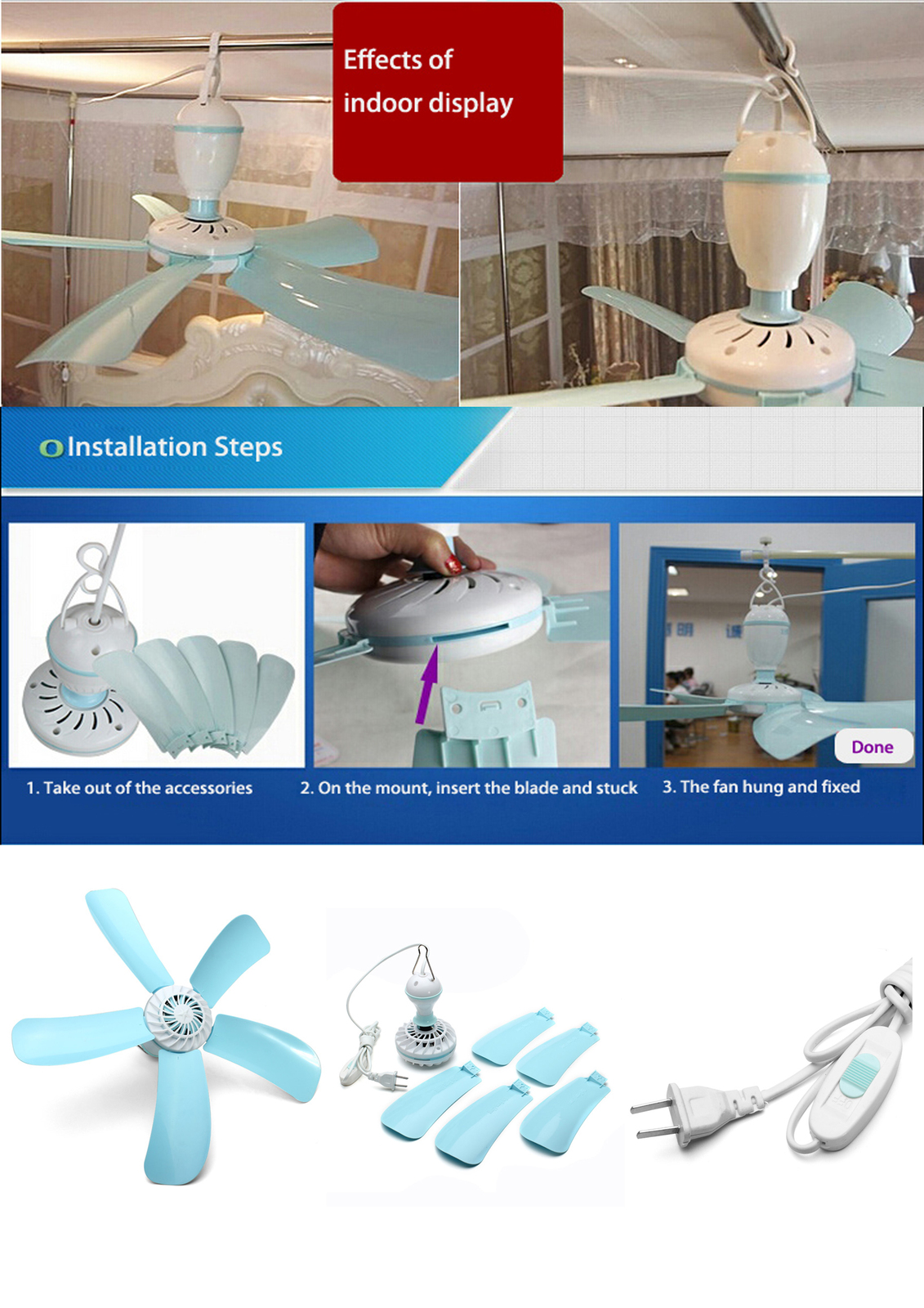 Ceiling Cool Fan Mosquito Killer 7W Energy saving Mini SEE VIDEO Ceiling Fans