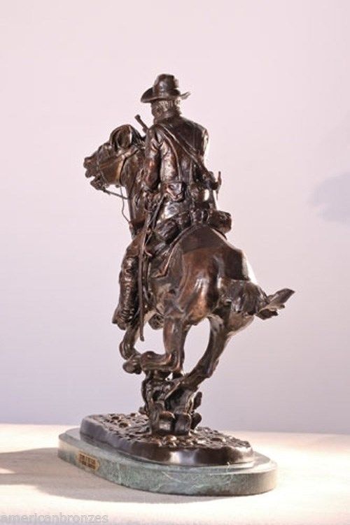 American Bronzes Trooper of The Plains Pure Bronze Statue by F