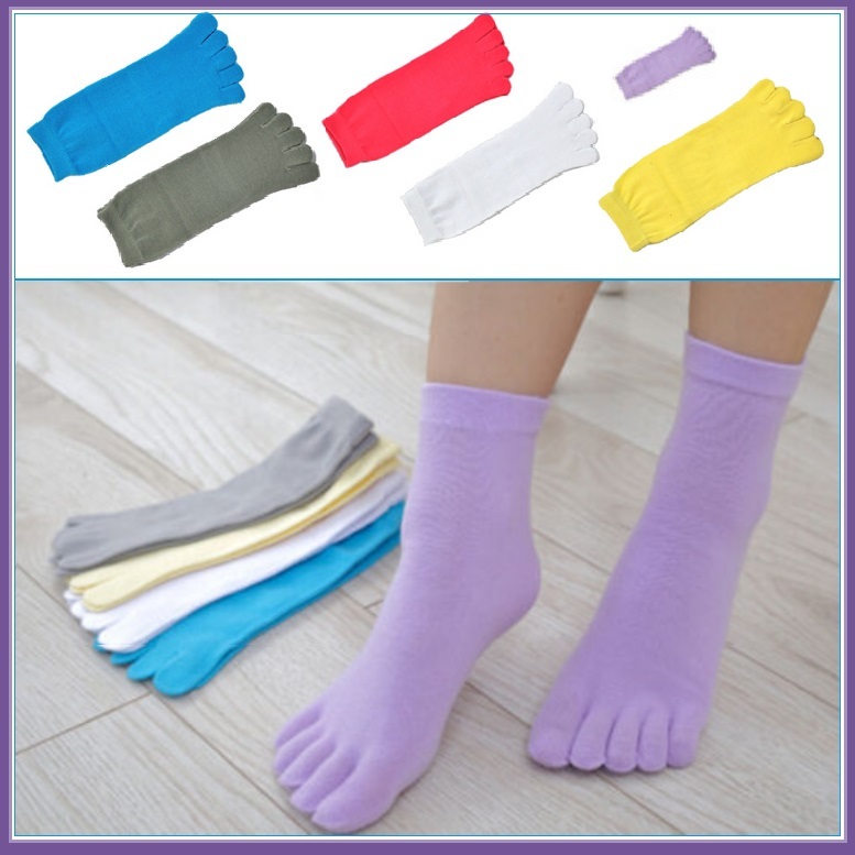 Unbranded - Womens sporty stretch five finger toe socks for breathable cotton comfort