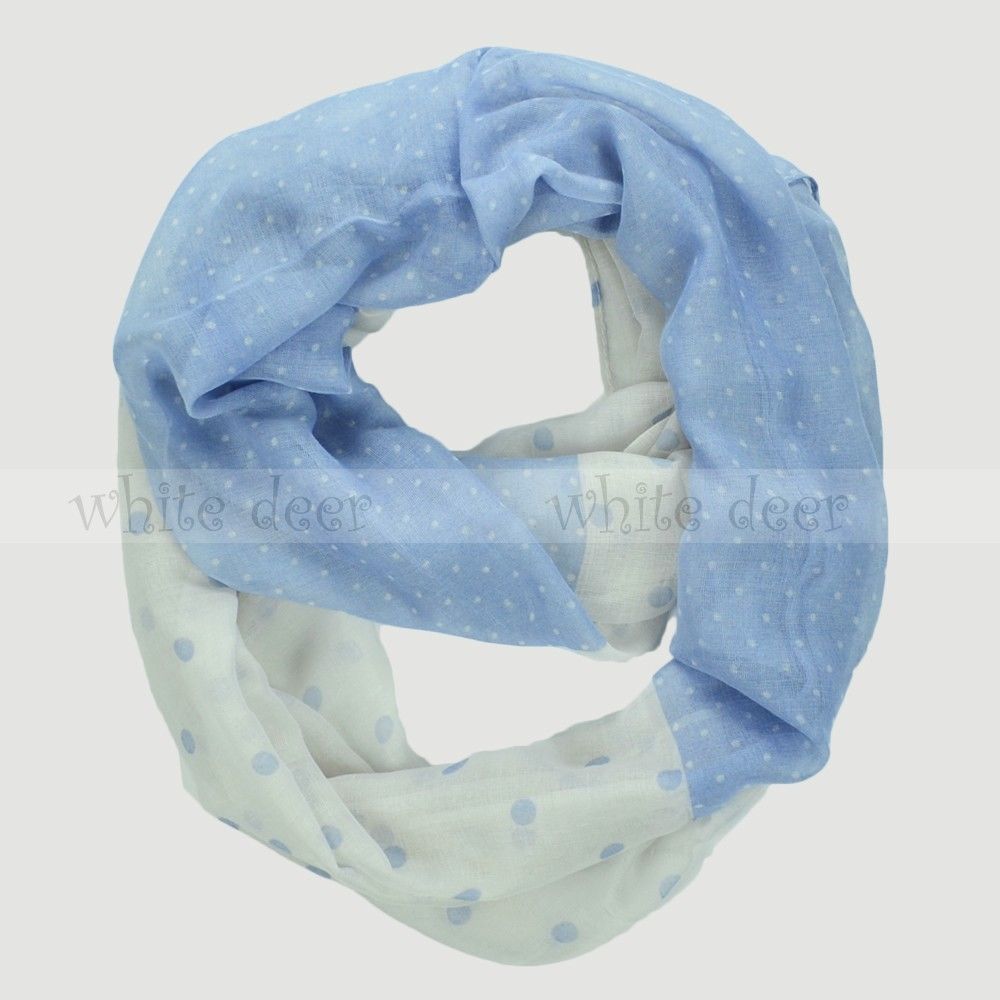 Polka Dot Print Cut Block Circle Loop Wrap Infinity Scarf Multi Color Soft