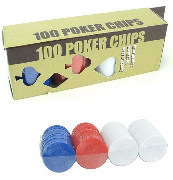 100 Plastic Poker Chips Party Favors Gift Bulk Wholesale Greeting