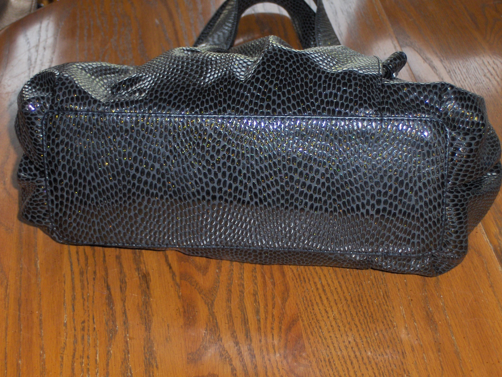 Worthington Satchel Black with Gold Metallic Dots Purse Handbag