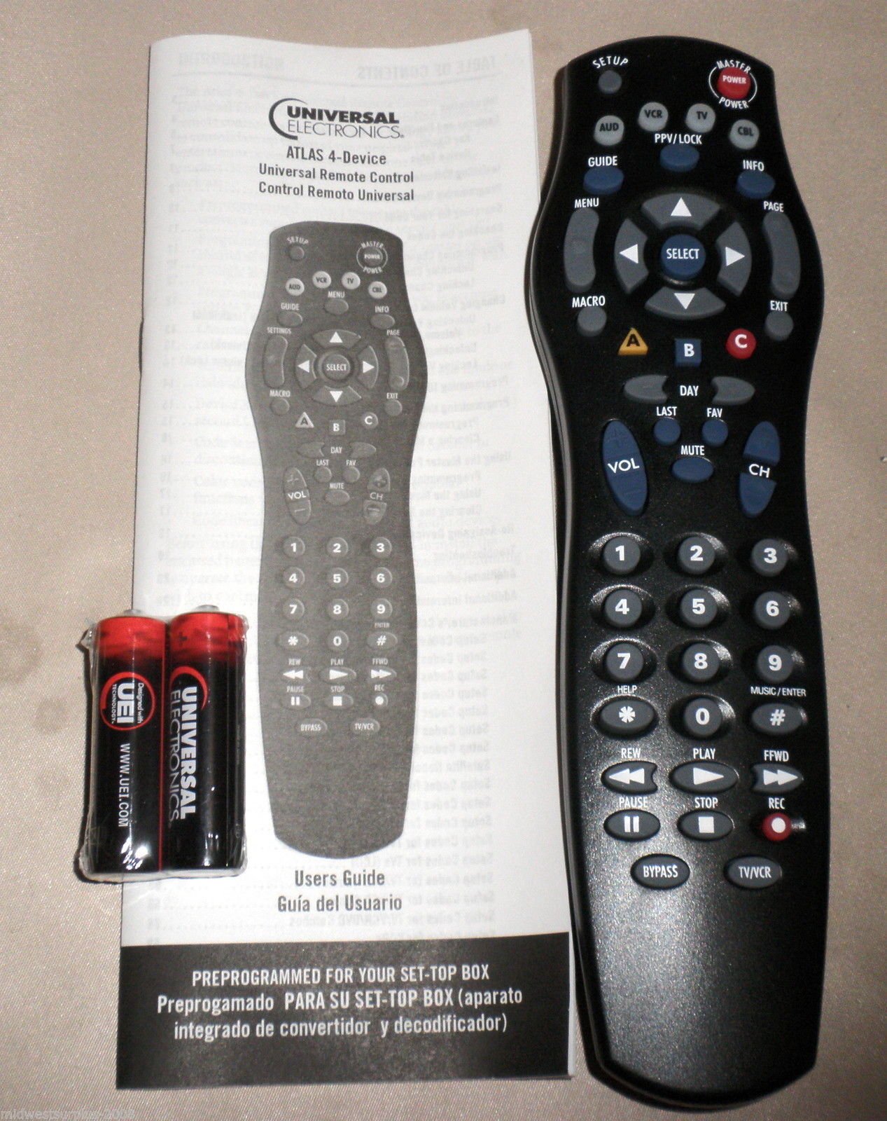 Atlas Cable 4- Device, Universal Remote Control, User's Guide #M4AB06 ...