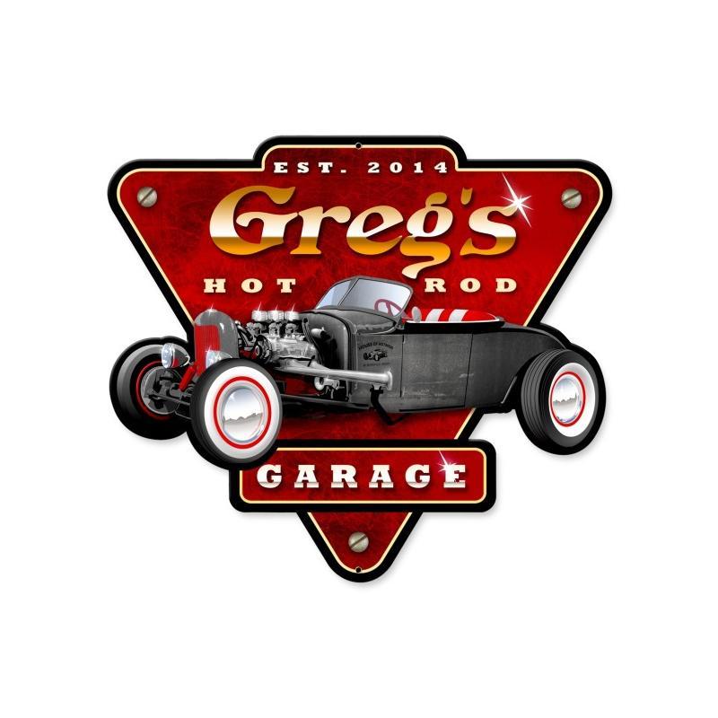 Hot Rod Garage Personalized 15x14 Metal Sign Retro Wall Decor Garage Art Plaques And Signs 1654