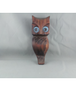 Vintage Wood Carved Owl - Pyschedelic Eyes and Grain to the Wood - Very ... - $39.00