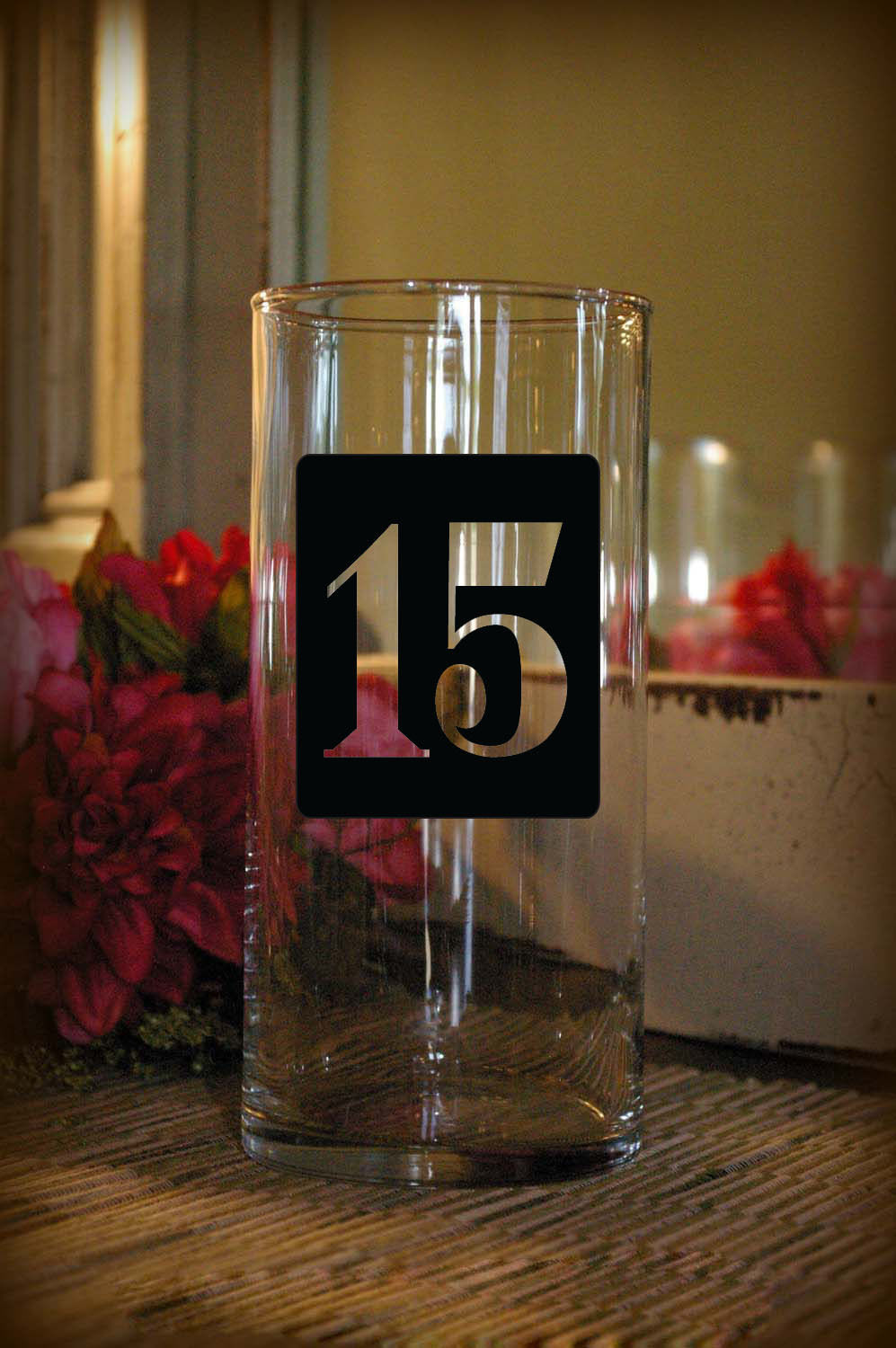 20 15 Wedding Table Numbers 1-10 a or 25 Custom Centerpiece Vinyl Sticker Decals 3h