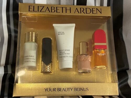 VTG NIB Elizabeth Arden 5pc Gift Beauty Bonus Set Red Door Lipstick Lotion Cream - $41.77