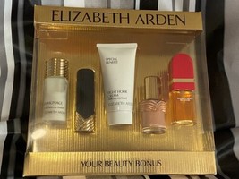 VTG NIB Elizabeth Arden 5pc Gift Beauty Bonus Set Red Door Lipstick Loti... - $41.77