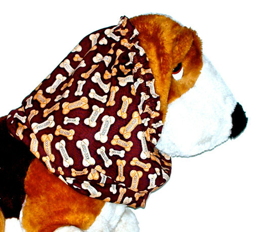 Dog Snood Brown Good Dog Biscuits Bones Cotton Cavalier KC Spaniel ...