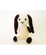 Cream and Brown Plush Long Eared Bunny Crochet Amigurumi Style, Six Inch... - $20.00