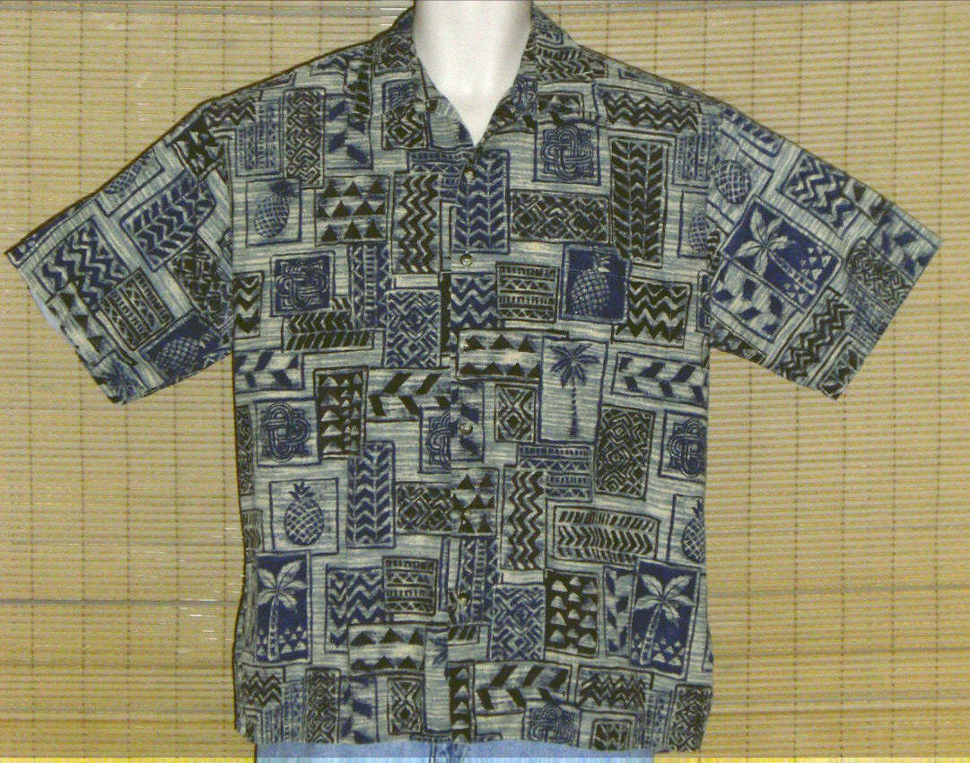Primary image for Cooke Street Hawaiian Shirt Green Blue Black Tan Large