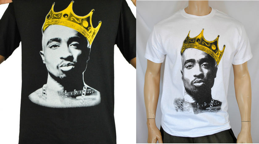 Tupac 2Pac is The King Blk Or White Crown Shirt - T-Shirts